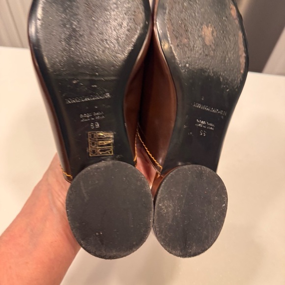 Emporio Armani Women’s Open Toe Slide Mules Brown Leather Size US 9 EU 39 - Picture 7 of 13